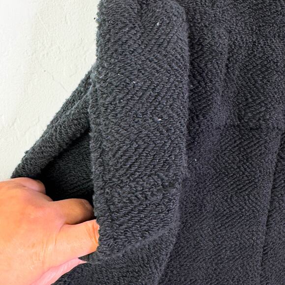 Free People FP Beach Pile Fleece Sherpa Wide Leg Baggy Pull On Pants Black Large - Picture 3 of 8